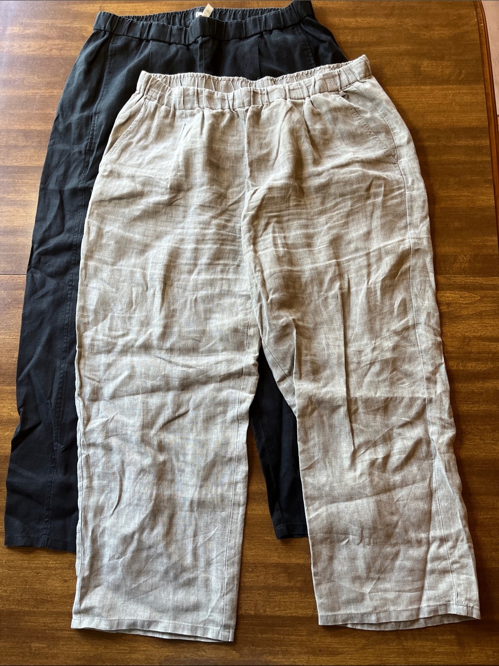 Eileen Fisher Organic Cotton Pants, Size Large, Lot of 2